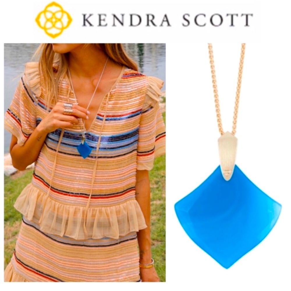 Kendra Scott Aislinn Necklace in Teal Agate
